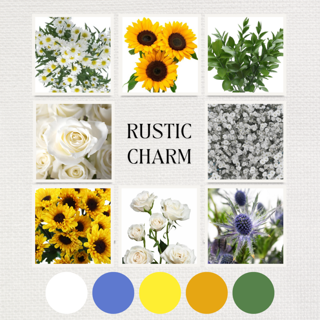 Rustic Charm Color Palette - Just Bloom'd Weddings, Wedding Florist in Sudbury, MA.