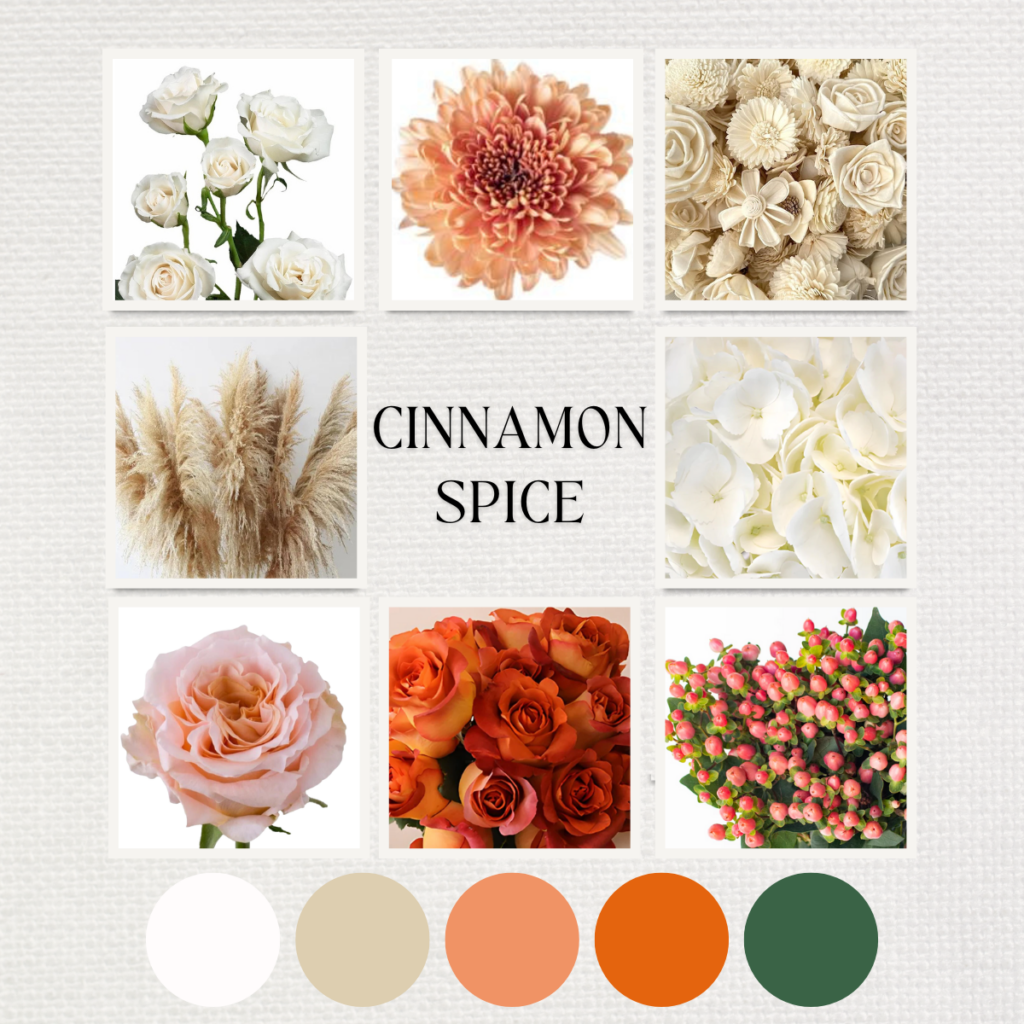 Cinnamon Spice Color Palette - Just Bloom'd Weddings, Wedding Florist in Sudbury, MA.